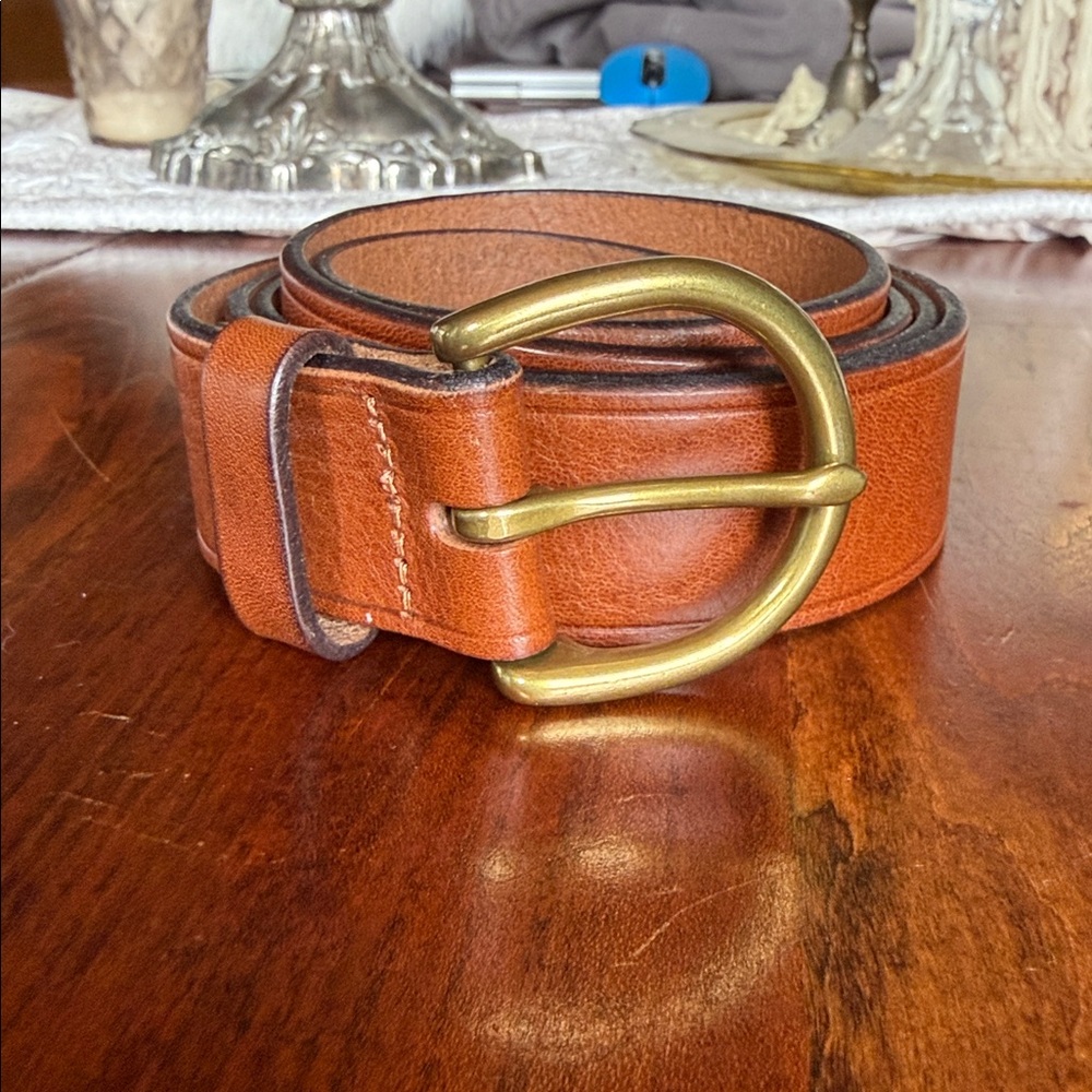 Madewell Brown with Gold Hardwear Leather Belt XXL